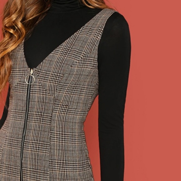 SHEIN Plaid Pinafore Dress - Picture 3 of 7